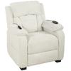 Power Recliner Armchair Massage Heat High Back Chair Cream White