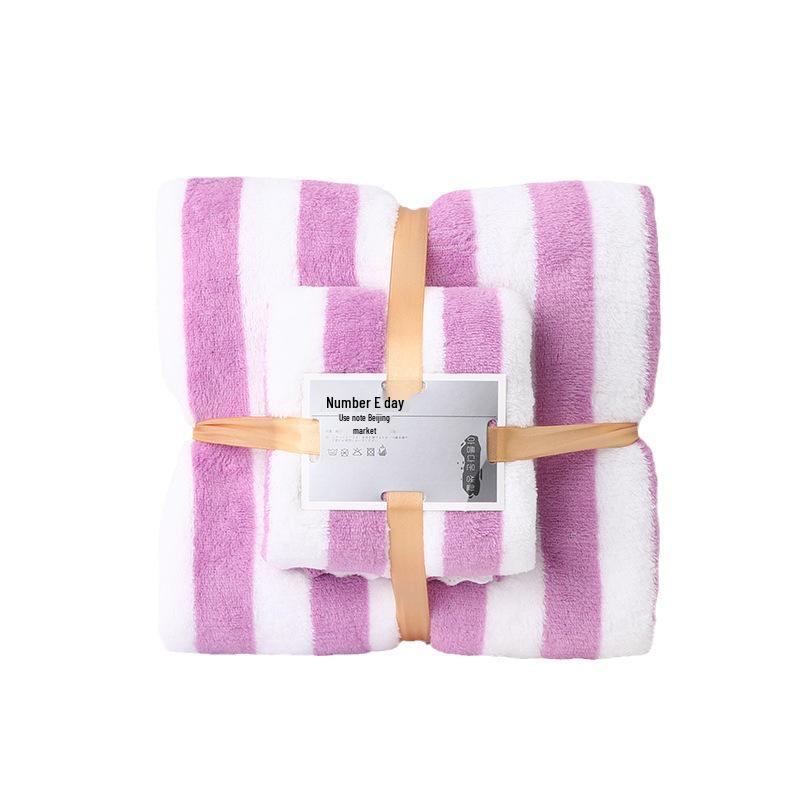 Ultra-Absorbent Coral Fleece Bath Towel Set - Soft, Lint-Free, and More Absorbent Than Cotton