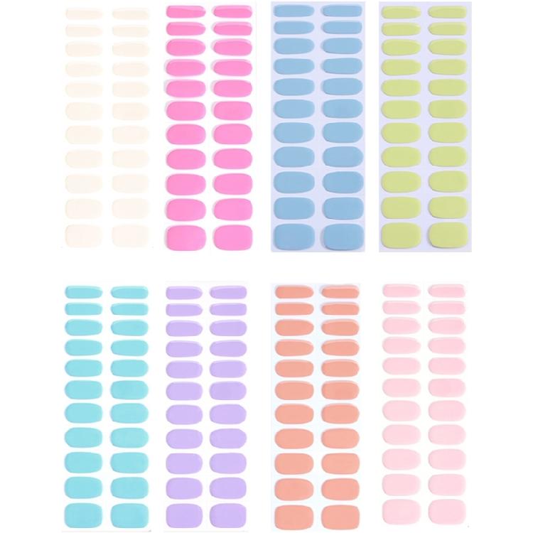 Solid Color Gel Nails Stickers Semi Cured Gel Nail Strips Gel Wraps Nails Art Decoration Manicures Stickers for Nails