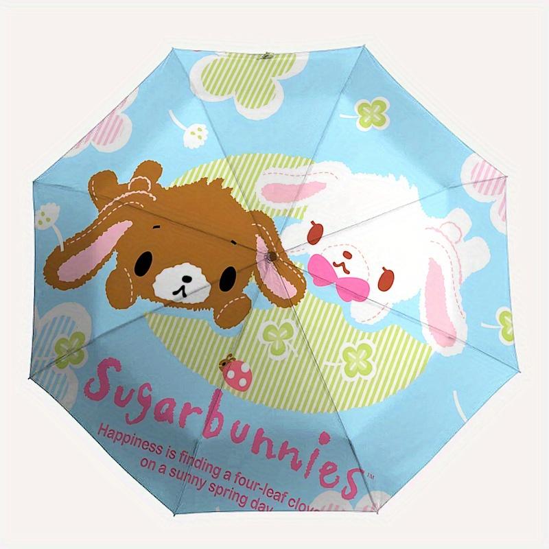 Sugarbunnies, Sanrio Automatic Open/Close Umbrella-Cute Umbrella with Cute Design, Portable 3-Fold Compact Umbrella for Men & Women, Hallowe