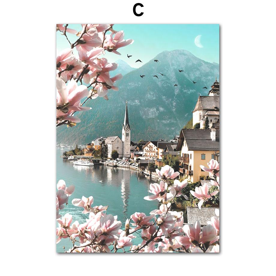 

Природа горное озеро пляж бегония цветок плакаты на скандинавскую тему и принты холст живопись настенные художественные фотографии для гостиной домашний декор 21X30cm No Frame