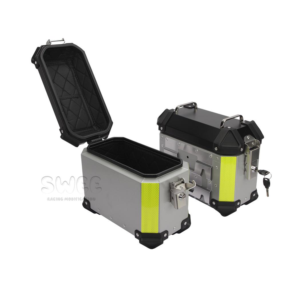 Universal Motorcycle Aluminum Side Boxes – Waterproof, Anti-Collision, Quick Release (18L/28L/35L)