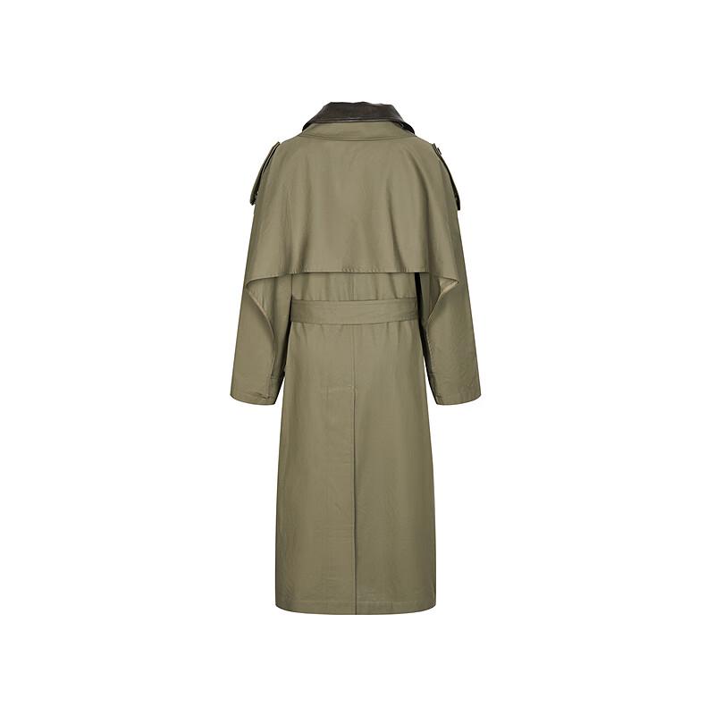 Less 2025 Autumn Casual Cotton Loose H-line Long Trench Coat