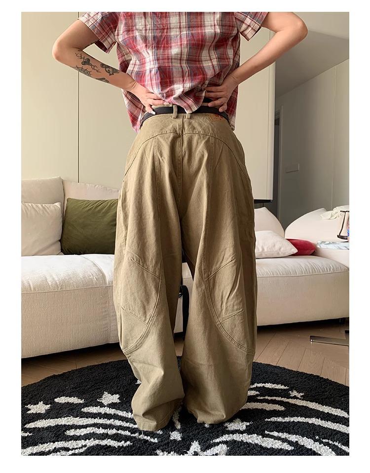 2024 Unisex Retro Scimitar Silhouette Wide-Leg Casual Overalls