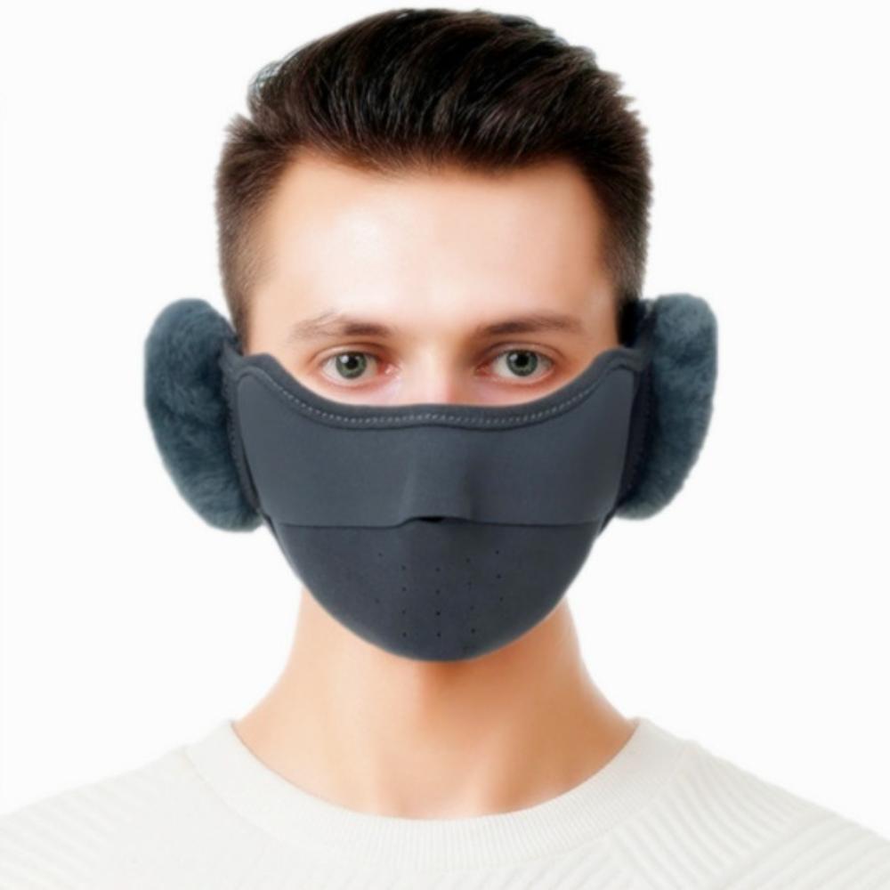 2-in-1 Fleece Winter Mask Breathable Riding Mask Thermal Earmuffs Mask for Autumn and Winter