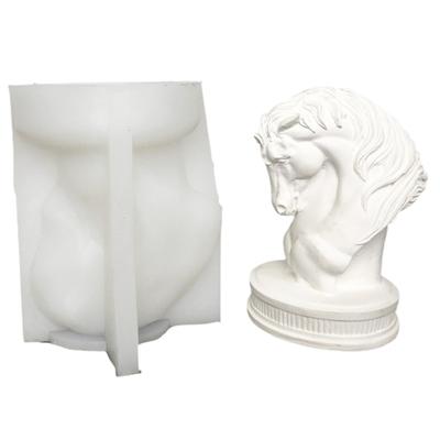 Pferdekopf Skulptur Silikonform Nicht-klebrig Wiederverwendbar 3D Pferdekopf Kerze