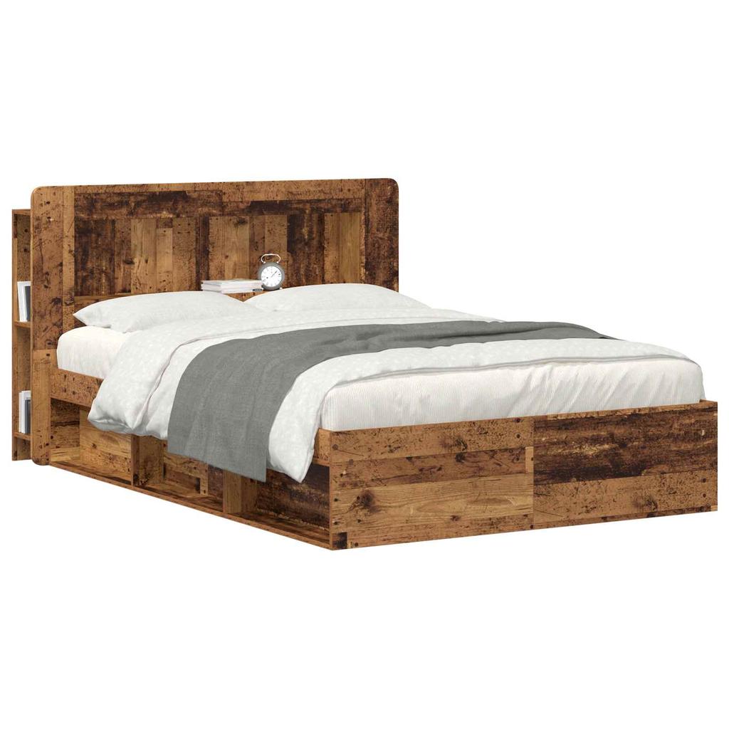 Headboard Cabinet with Storage Reclaimed Wood Engineered Wood