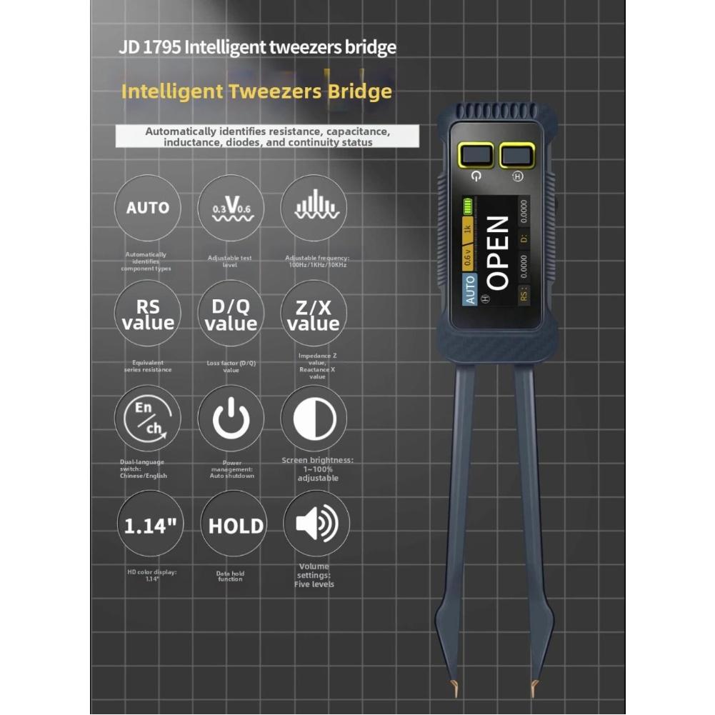 JD-1795 LCR Multimeter Supporting Multi-Parameter For Testing of For SMD Components with Portable and Efficient Handheld Design