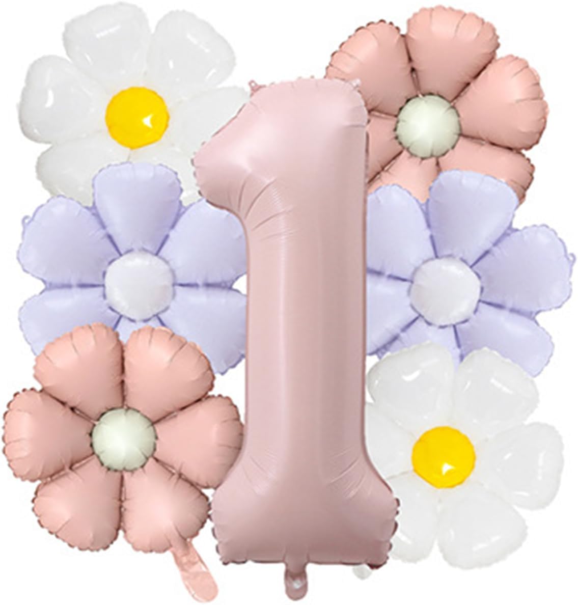 

7Pcs 18inch Pink Purple Daisy Aluminum Film Balloon 32inch Pink Digital Birthday Balloons Set Wedding Decor Baby Shower Supplie Number&40inch