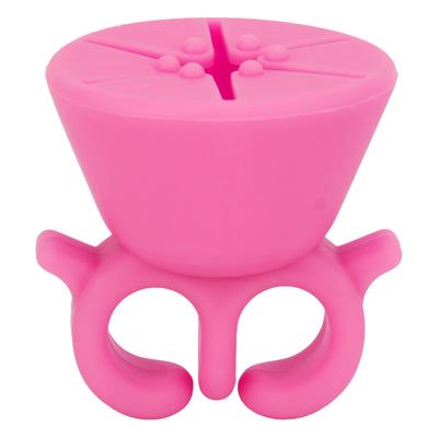 Nail Polish Bottle Holder Soft Silicone Wearable Nail Polish Holder Ring Manicure Tool Pink