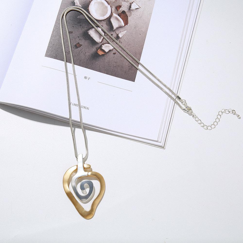 Accessories Metal Necklace Simple Geometric Threaded Long Women S Fashion Sweater Chain