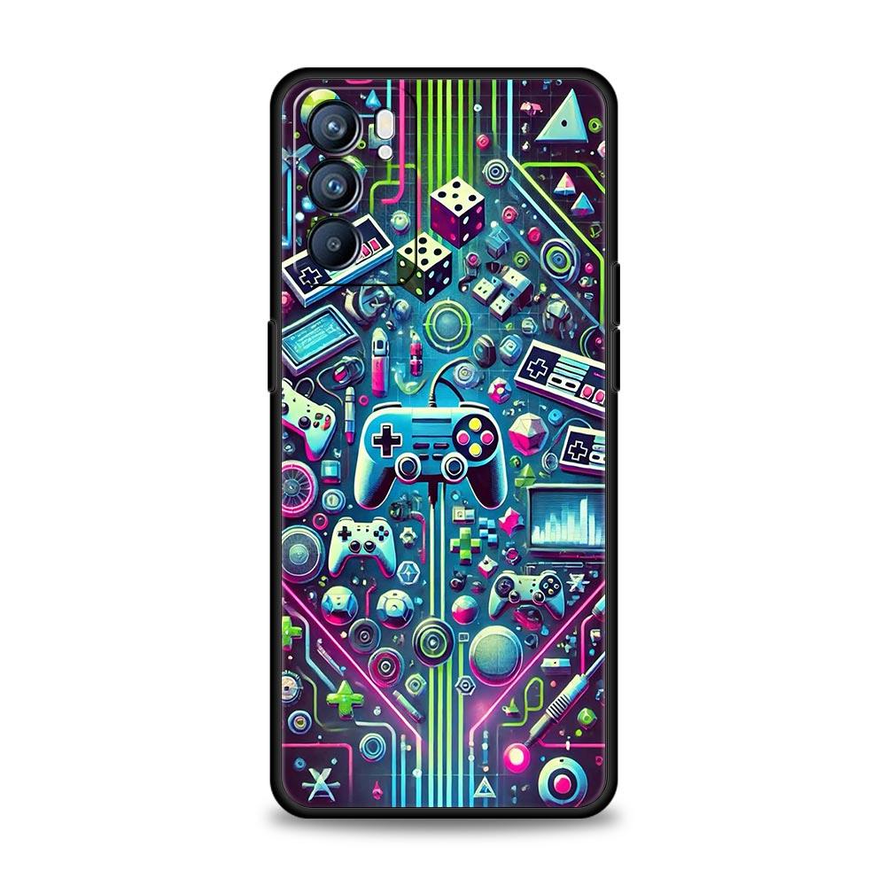 Technology Game Console Phone Case For Oppo Reno 13 12 11 10 7 F Find X5 X6 A98 A80 A79 A78 A57 A54 A31 A17 Pro Soft TPU Cover