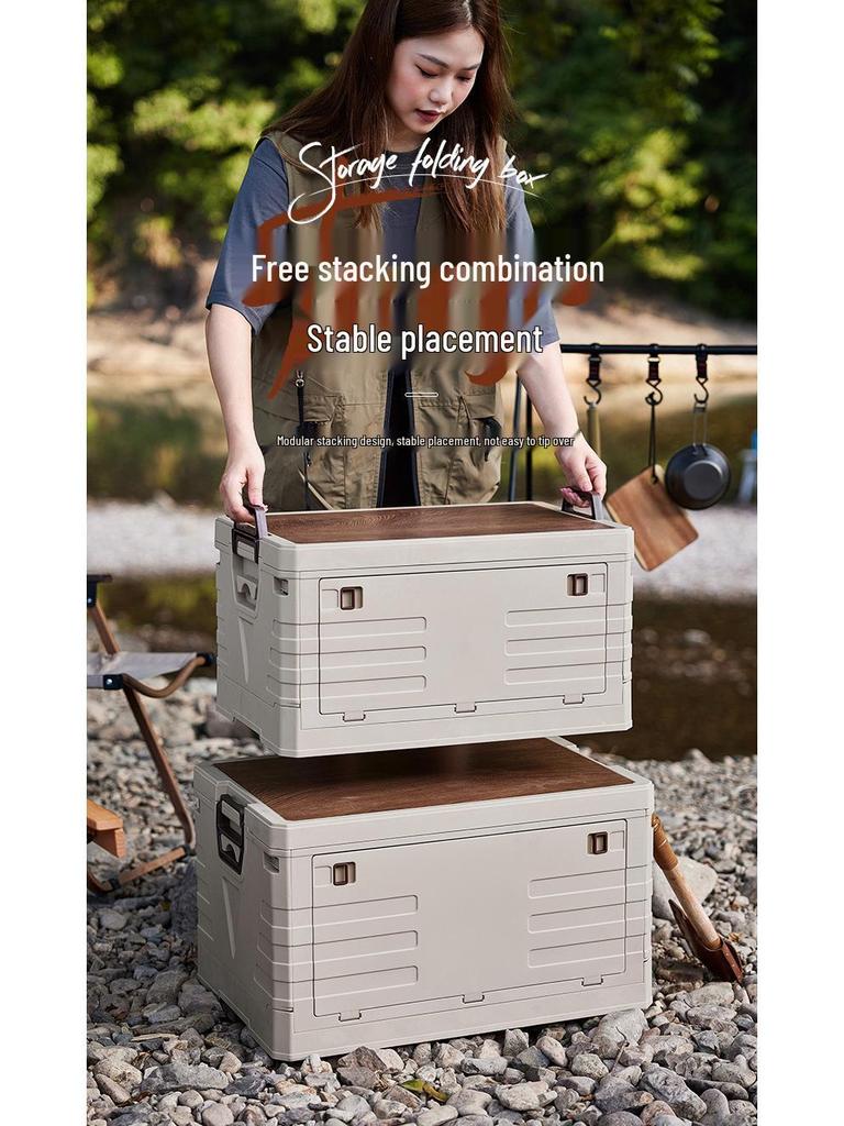 Car Mounted Folding Storage Box for Camping and Fishing Gear