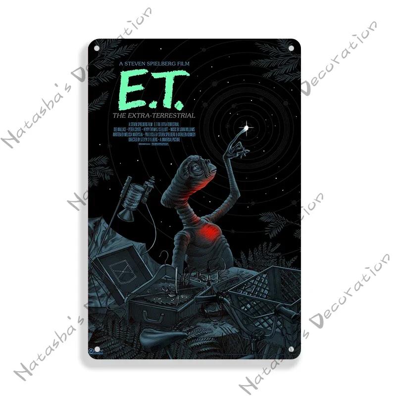Movie Jurassic Park Metal Tin Sign E.T. Metal Signs Poster JAWS Vintage Poster Old Decorative Plate Metal Plaque Wall Plate
