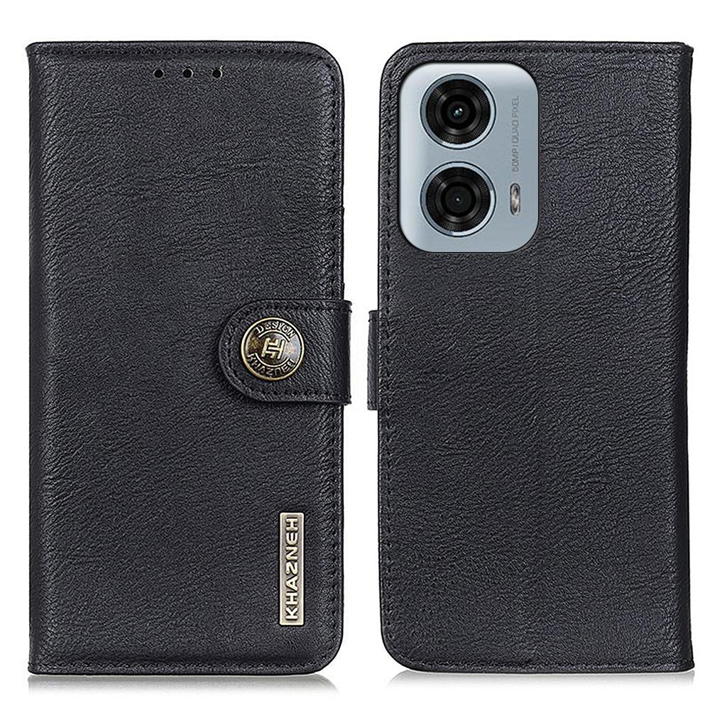 KHAZNEH For Motorola Moto G24 Power Cowhide Texture Phone Case Leather Wallet Cover