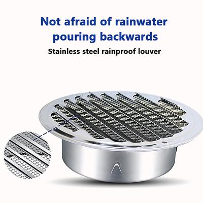 70/80/100/120/150Mm Round Stainless Steel Air Vent Grille Insect Protection Home Exterior Wall Ducting Ventilation Tool
