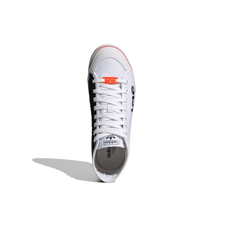 adidas Originals NIZZA Platform Mid Canvas Slip Resistant High Top Skateboard Shoes Women's White Black Orange S42601