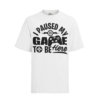 I Paused MY Game To Be Here Zocker Symbol Man Game Geek Nerd Top Herren T-Shirt