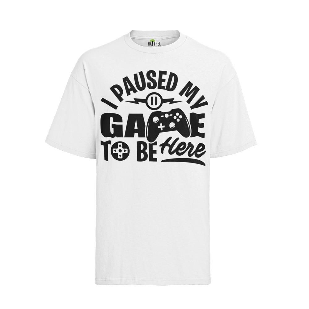 

I Paused MY Game to be Here Zocker Symbol Man Game Geek Nerd Top Herren T-Shirt 3XL