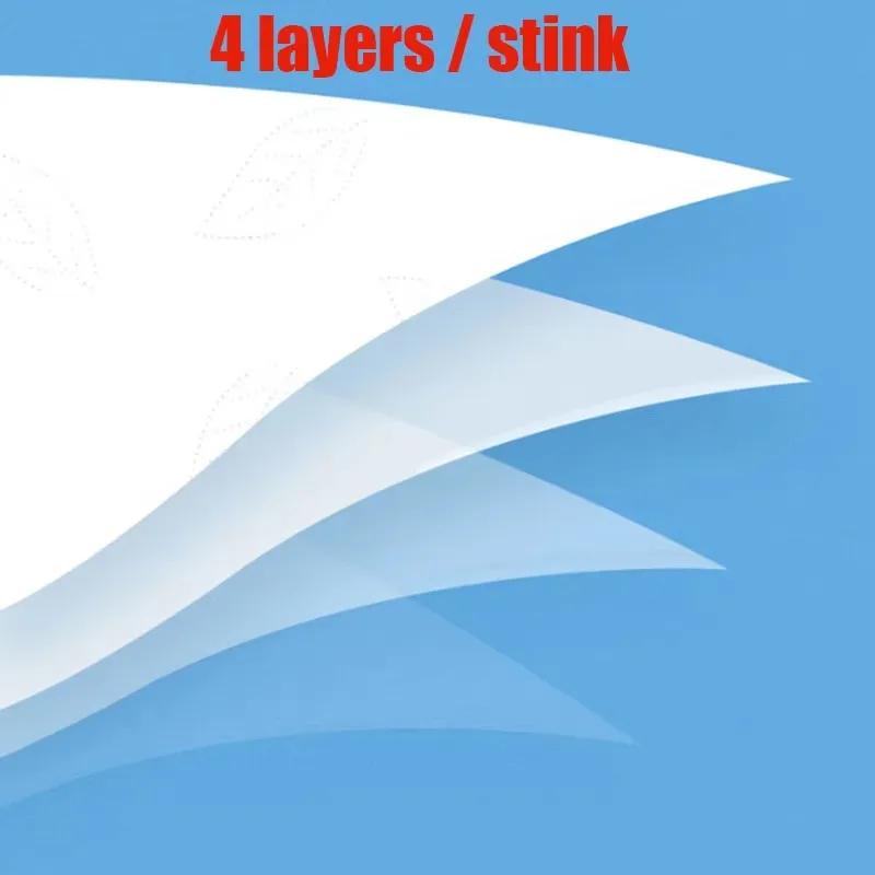 300pcs/pack Toilet Paper 4 Layers Thickened Wettable Facial Tissue Kitchen Napkins Handkerchiefs Disposable Tissue Paper