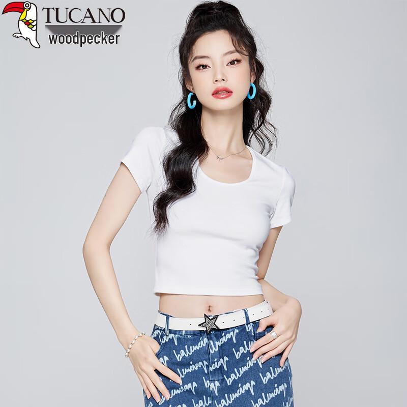 Women s Slim Fit Crop Top T-shirt M