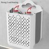 Foldable Laundry Basket Large Capacity Hollow Out Clothing Storage Baskets Portable Plastics Storage Basket Bathroom Organizer
