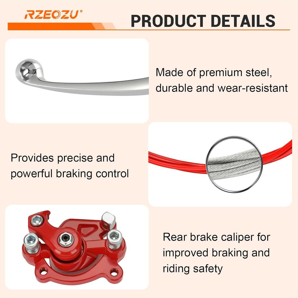 Mini Bike Brake Lever Kit Replacement For Coleman Minibike CT100U CC100X Motovox MBX10 MBX11 Monster Mega Moto 80Cc 105Cc Baja Doodlebug DB30 GMB100