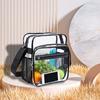 Shoulder Bag Transparent Large Capacity Two Compartments Adjustable Shoulder Strap Separate Pockets Storage Portable Crossbody Handbag Outdoor Wallet