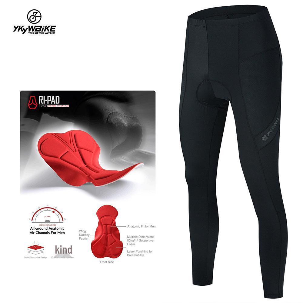 

YKYWBIKE Men s Autumn Cycling Pants with Sweat-Absorbent Pad S чёрный