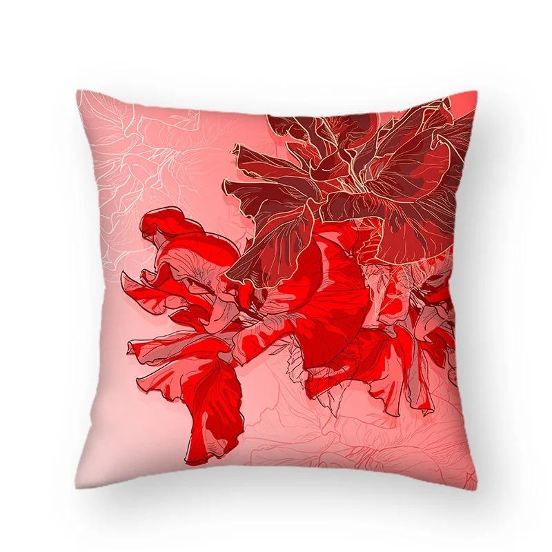 

Наволочка с изображением листьев для офиса, гостиной, автомобиля, украшения для дома, наволочка 40x40cm