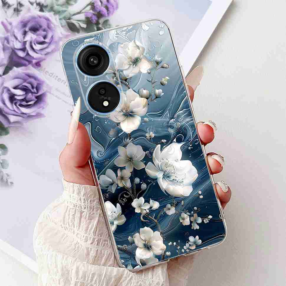 For Oppo A1 Pro 5G 6.7" Case Fashion Flower Painting Soft Silicone TPU Back Cover For Oppo A1 Pro a1 Pro PHQ110 Cases Bumper