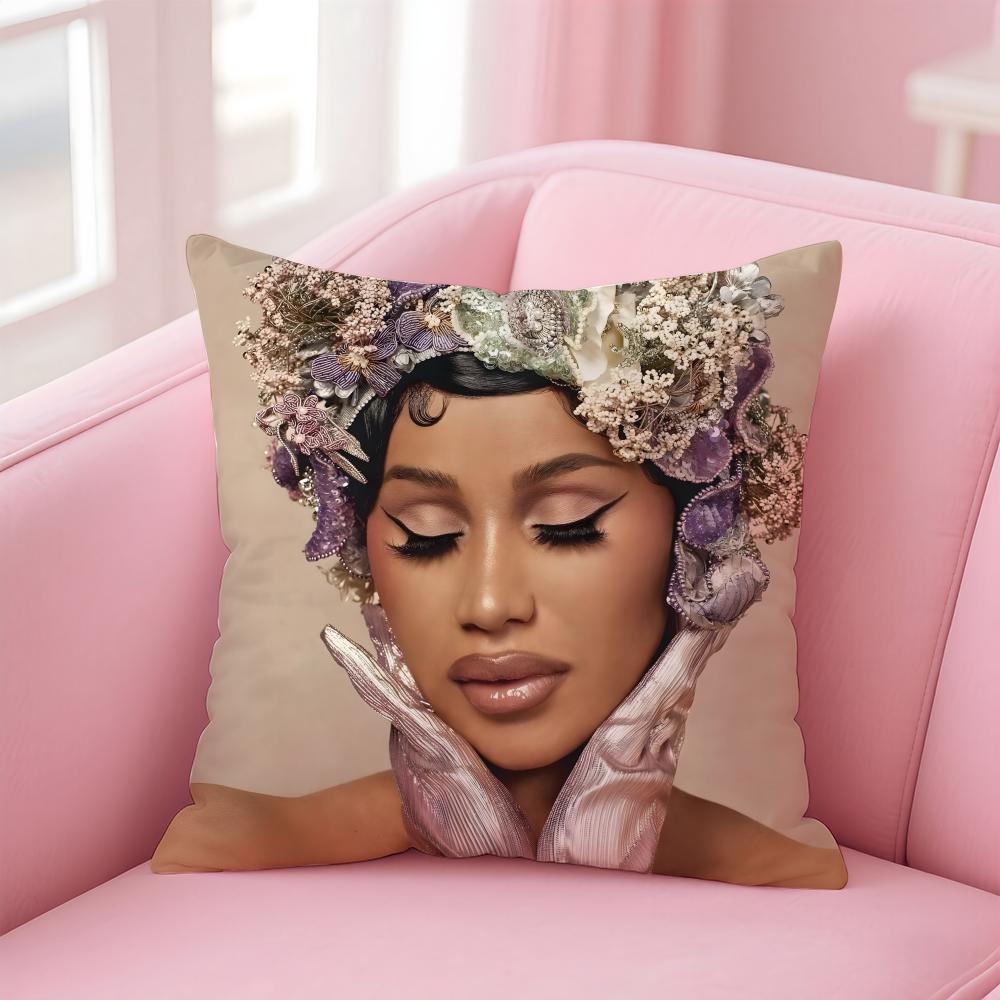 

Bold Rap American Sexy Cool Singer CCardi B Cushion Cover Pillow Case Soft Skin Friendly Fabric Concealed Zipper 30X30cm