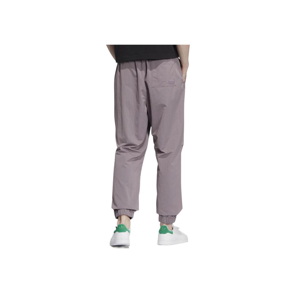 adidas Originals Adicolor Logo Embroidered Solid Color Elastic Waist Sweatpants Men Bottoms Purple HS2003