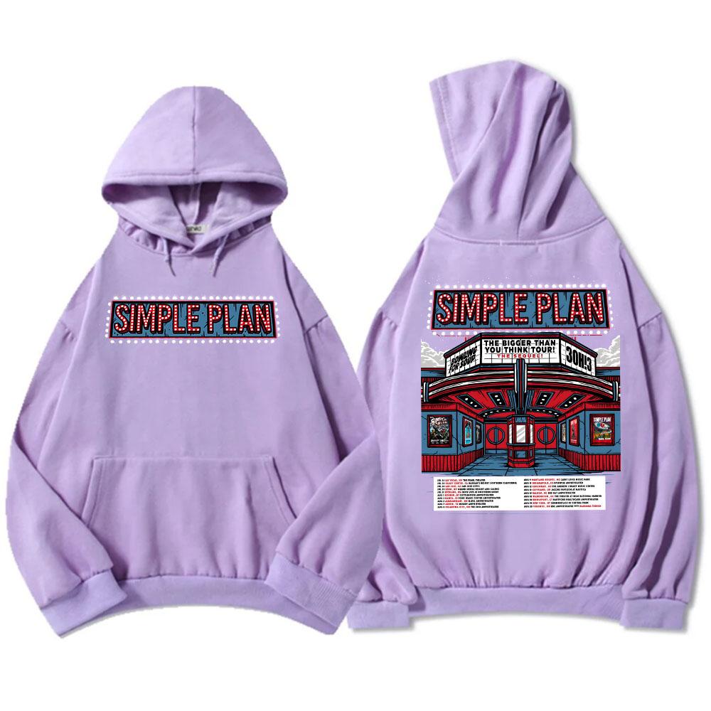 Simple Plan Bigger Than You Think! Tour 2026 Hoodies Fleece Loose Male Hooded Sweatshirt Unisex Streetwear Heavy Mental Sudadera
