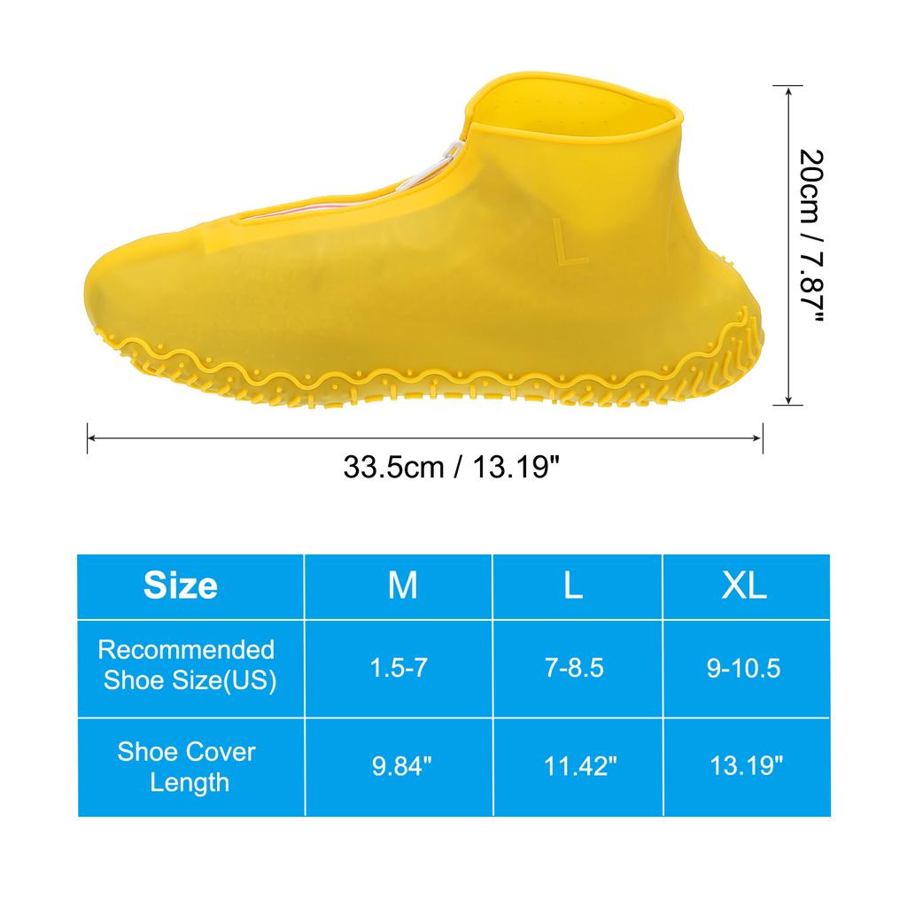 Silicone WaterProof Shoe Covers Zipper Shoe Protector  Reusable Non-Slip Rain Boot Overshoes Walking Shoes  for Men Women