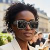 Fashion Large Frame Square Sunglasses, Personalized Versatile And Thin Retro Sunglasses, Women'S Street Photography Glasses With Diamonds