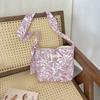 Broken Flower Canvas Bag, Shoulder Messenger Bag, Commuter Bucket Bag, Ethnic Style Pattern Armpit Bag.