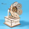 1 Sada DIY Retro Gramofon Model Kit Ručně vyráběné Dřevěné Puzzle Ručně poháněný Fonograf Stavebnice Řemesla Gramofon STEM Projekt Dětská Vzdělávací Hračka
