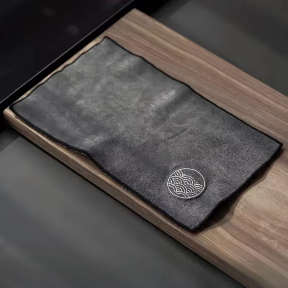 4 Pcs/Set Water Absorption Vintage Tea Towel Double-sided Tea Table Pad Comfortable To The Touch