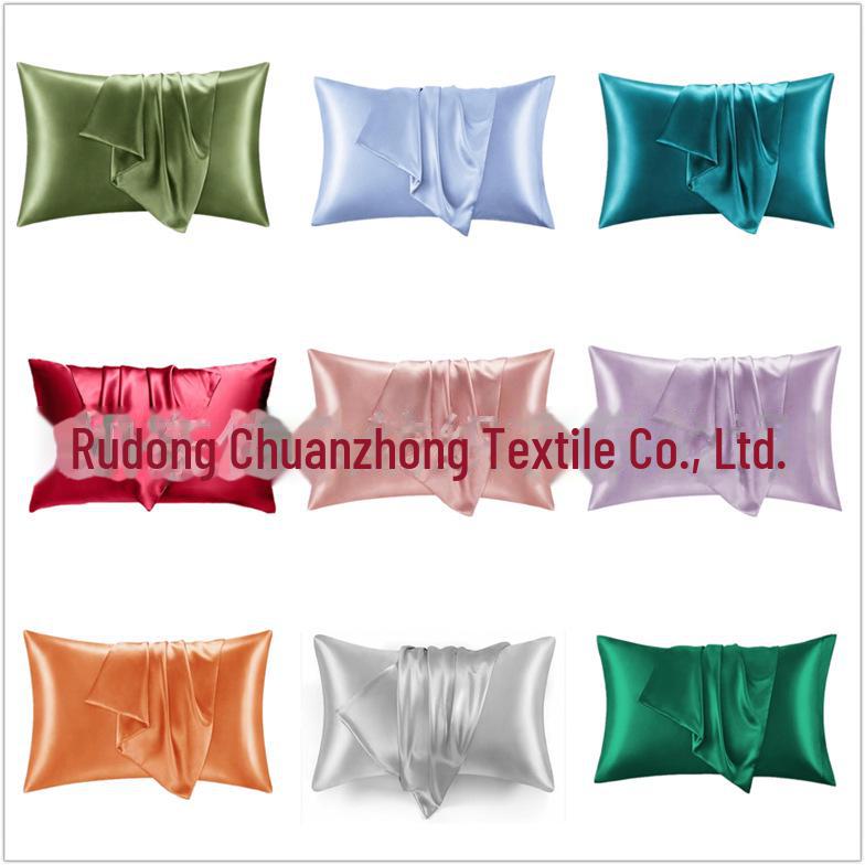 Multi-color Satin Imitation Silk Pillowcase Pair for Trade