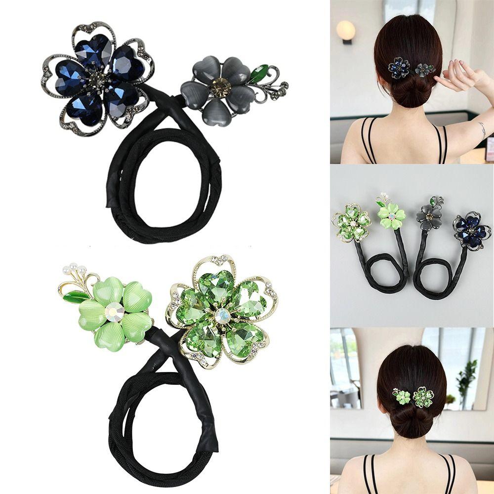 

Аксессуары для волос, создатель булочек, инструмент для укладки волос, закручиватель для волос, заколка для волос с кристаллами и цветами для девочек