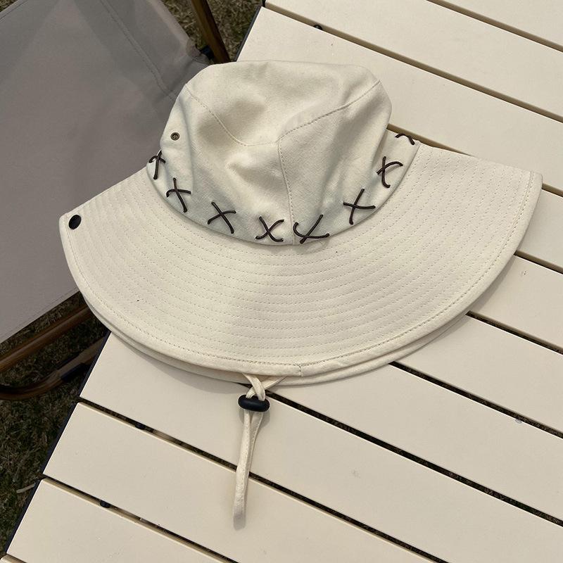 Outdoor Hiking Hat Women'S Summer Sun Hat Big Eaves Sun Protection Bucket Hat Hiking Camping Shade Western Cowboy Hat Men