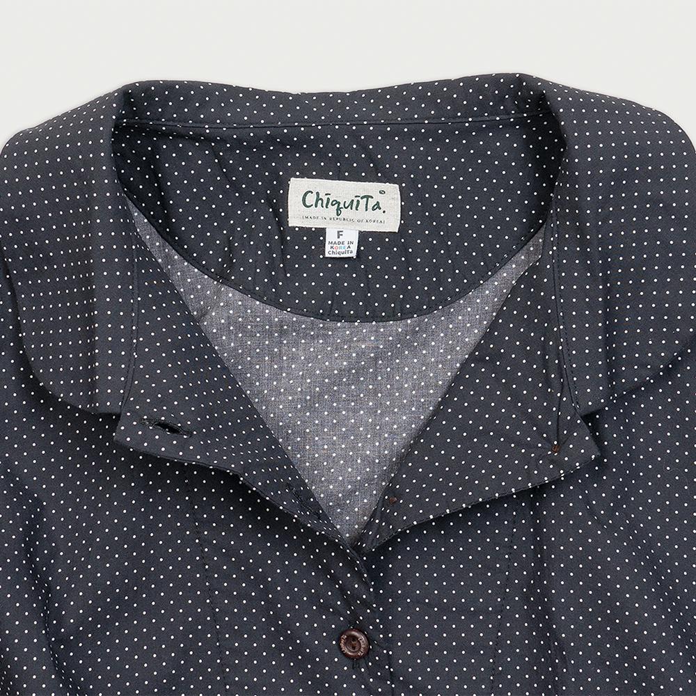 Chikita [Spring 25] Polka Dot Puff Sleeve Dress Black 251206Obk