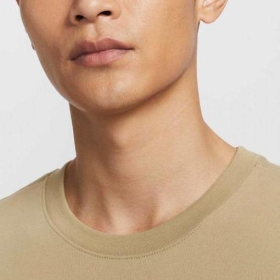 Nike Letter Logo Print Breathable Crew Neck Short Sleeve T-Shirt for Men Brown