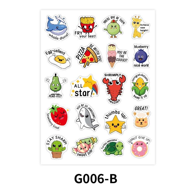 80Pcs Cute Animal Fruit Stickers Fun Encouragement Reward Stickers Teachers, Children Party Favors Scrapbook Decoration Waterproof Vinyl