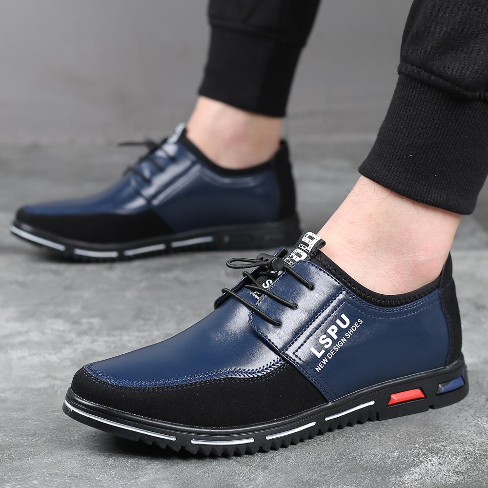 New men's casual leather shoes men's fashion embroidered middle-aged shoes foreign trade trend large size men's shoes Wenzhou shoes G5