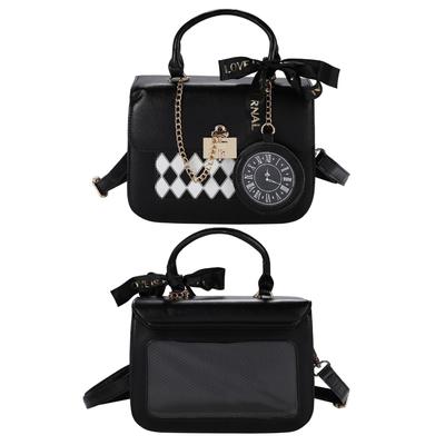 Ita Pequena Ita Para o Dia a Dia Mini 2WAY Ombro Ita Look Couro Favorito [Harujio] Bolsa, Bolsa, Ombro, Ocultável, Uso, Bolsa de Mão, Bolsa, Preto, Branco,