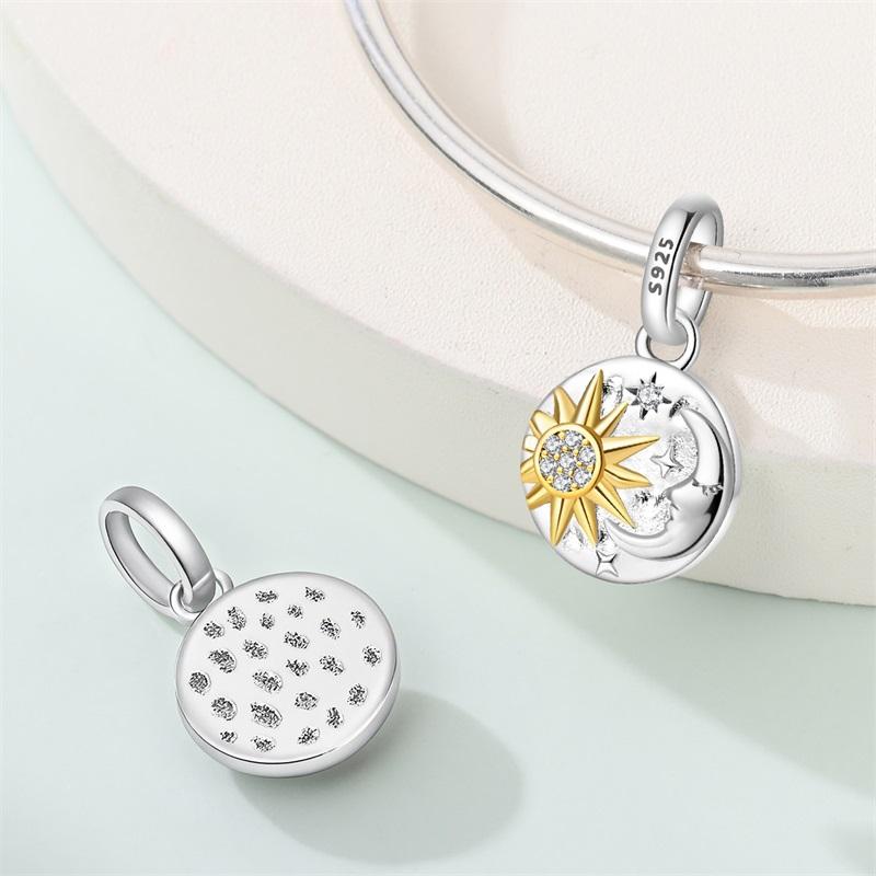 New Exquisite 925 Silver Lion Amulet Sun Moon Stars Angel Charms Beads Fit Bracelets Or Necklace Fine DIY Jewelry Gifts