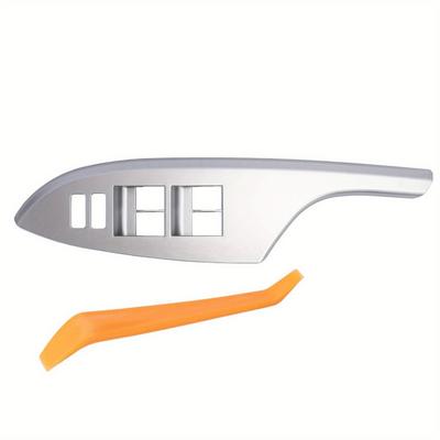 Master Power Window Switch Bezel Panel Left Driver Side for 2007-2013 Toyota Corolla, Replace 74232-02630 Silver