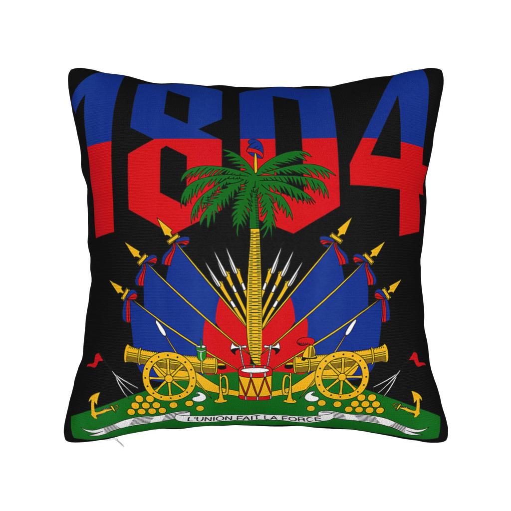 Haiti Haitian Flag Caribbean Souvenir Pillow Cover Comfy Cushion Cover Funny Pillow Case For Couch Sofa Bedroom